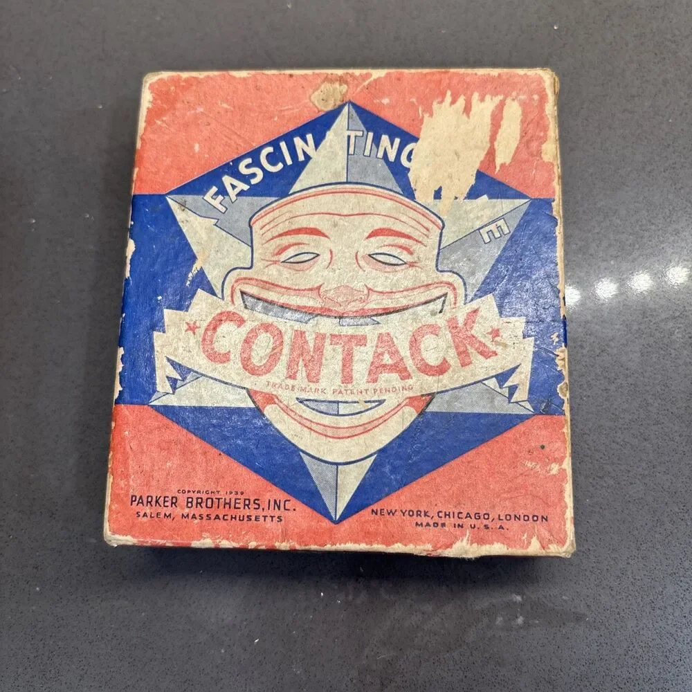 Vintage 1939 Contack Game by Parker Brothers With Box Fun Family Game 2-7 Player
